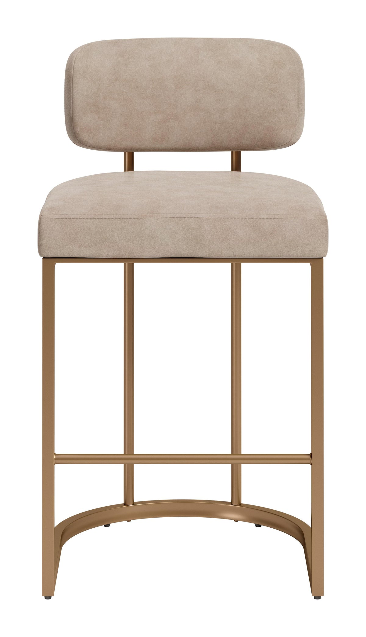 ZUO Velar Counter Stool (Set of 2) Beige & Bronze