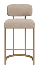 ZUO Velar Counter Stool (Set of 2) Beige & Bronze
