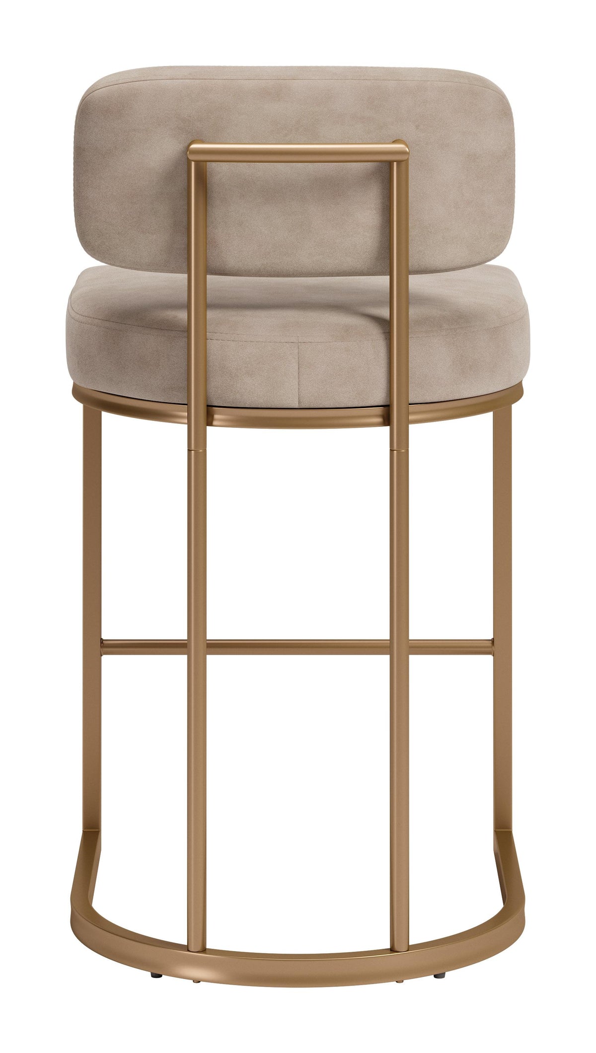 ZUO Velar Counter Stool (Set of 2) Beige & Bronze
