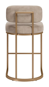ZUO Velar Counter Stool (Set of 2) Beige & Bronze