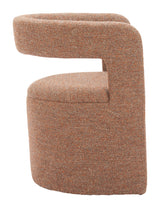 ZUO Atria Accent Chair & Ottoman Tawny Brown