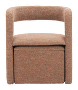 ZUO Atria Accent Chair & Ottoman Tawny Brown