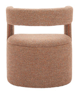 ZUO Atria Accent Chair & Ottoman Tawny Brown