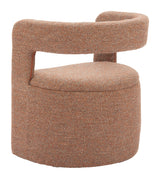 ZUO Atria Accent Chair & Ottoman Tawny Brown