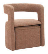 ZUO Atria Accent Chair & Ottoman Tawny Brown