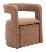 ZUO Atria Accent Chair & Ottoman Tawny Brown