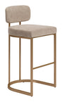 ZUO Velar Barstool (Set of 2) Beige & Bronze