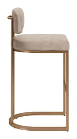 ZUO Velar Barstool (Set of 2) Beige & Bronze