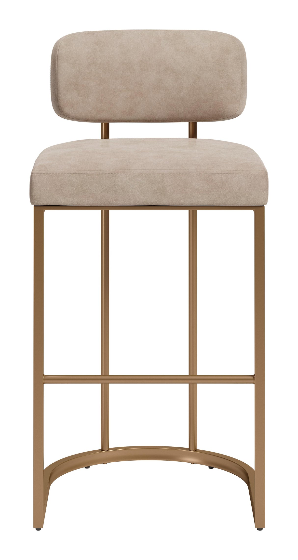 ZUO Velar Barstool (Set of 2) Beige & Bronze