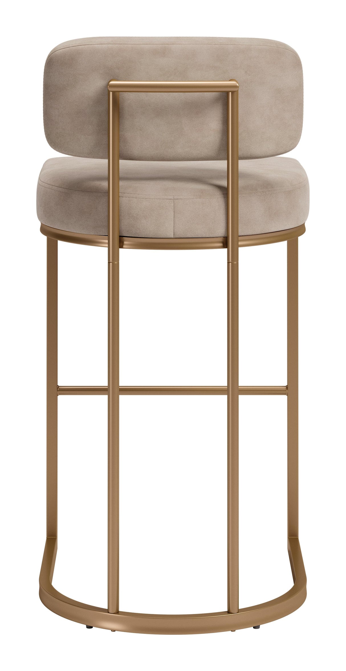 ZUO Velar Barstool (Set of 2) Beige & Bronze