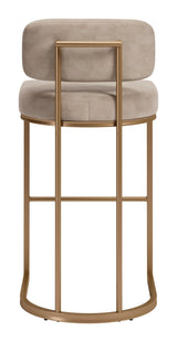 ZUO Velar Barstool (Set of 2) Beige & Bronze