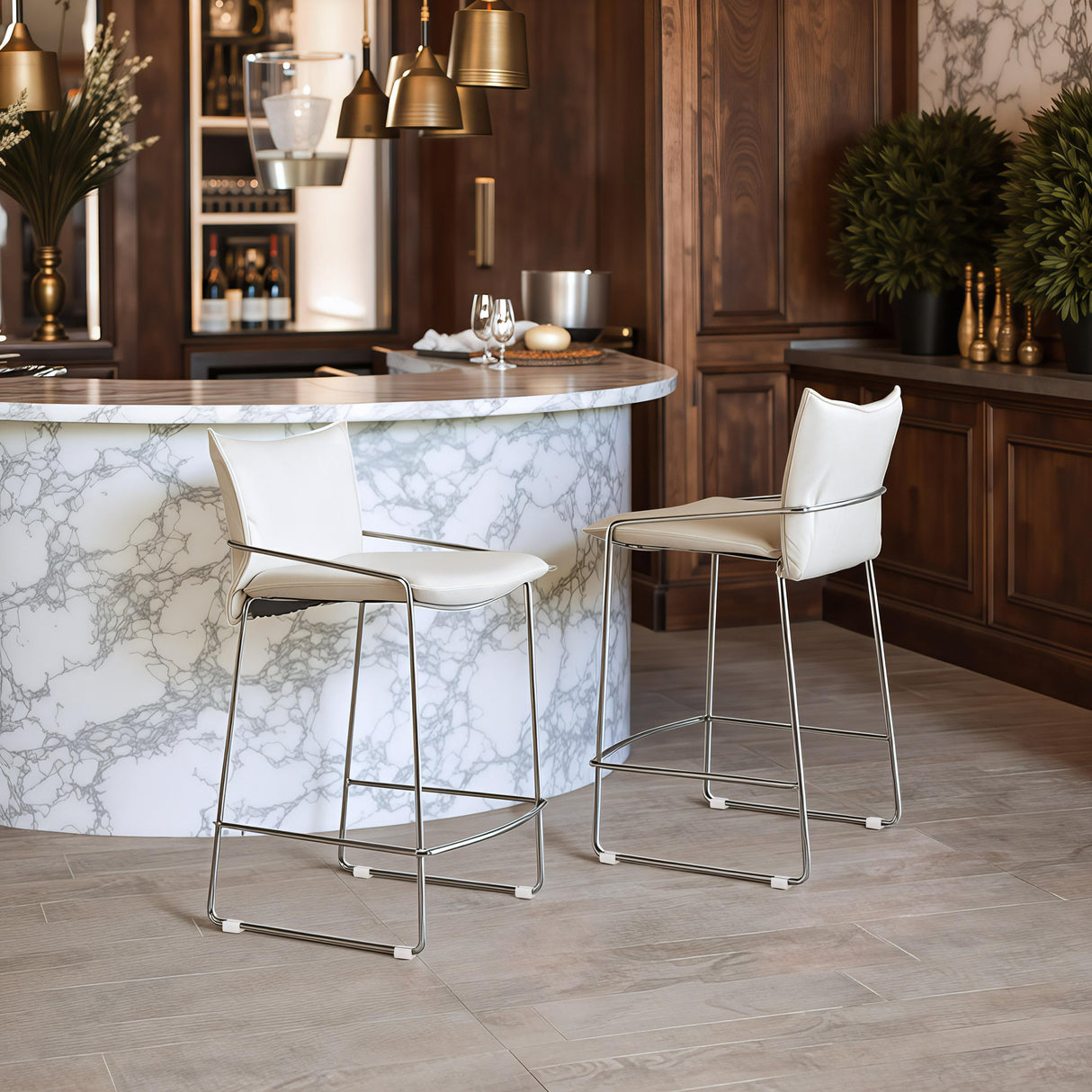 ZUO Pola Counter Stool White