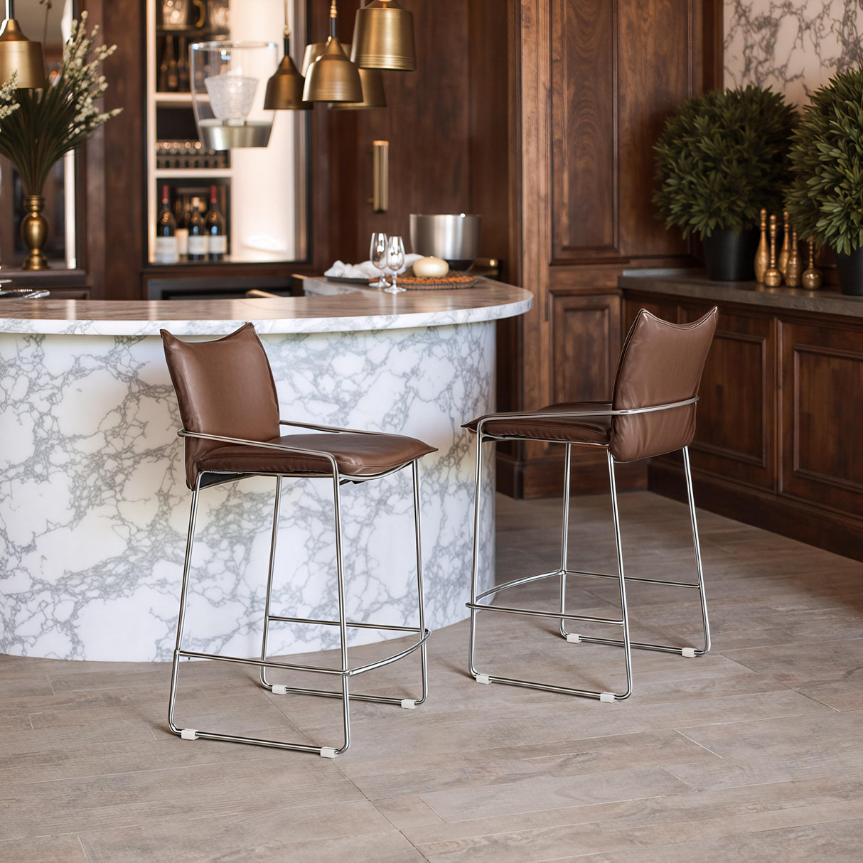 ZUO Pola Counter Stool Brown