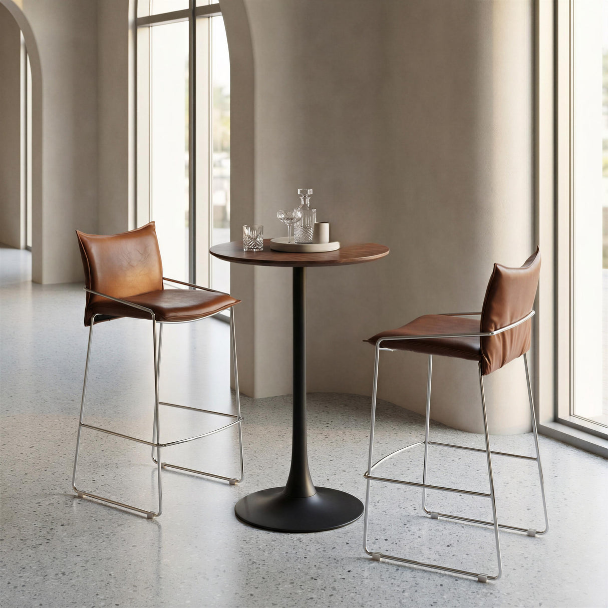ZUO Pola Barstool Brown
