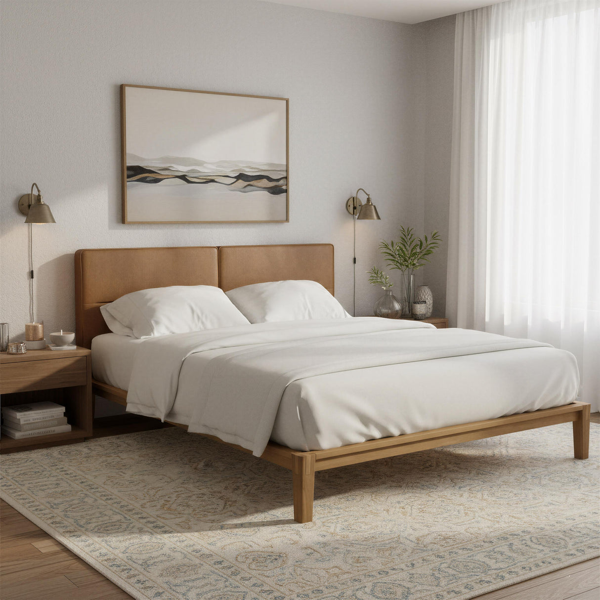ZUO Luum Queen Platform Bed Frame Natural