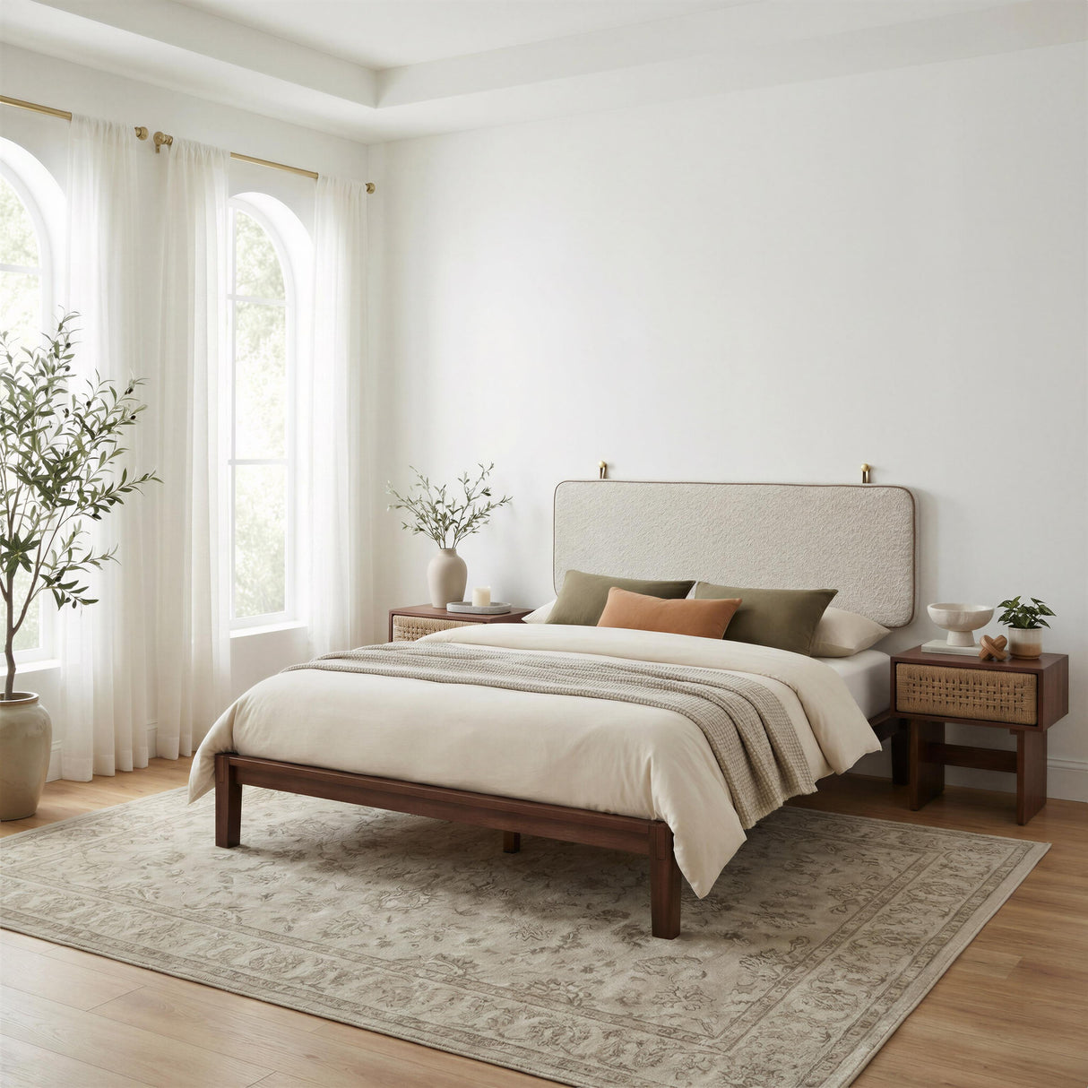 ZUO Luum Queen Platform Bed Frame Walnut