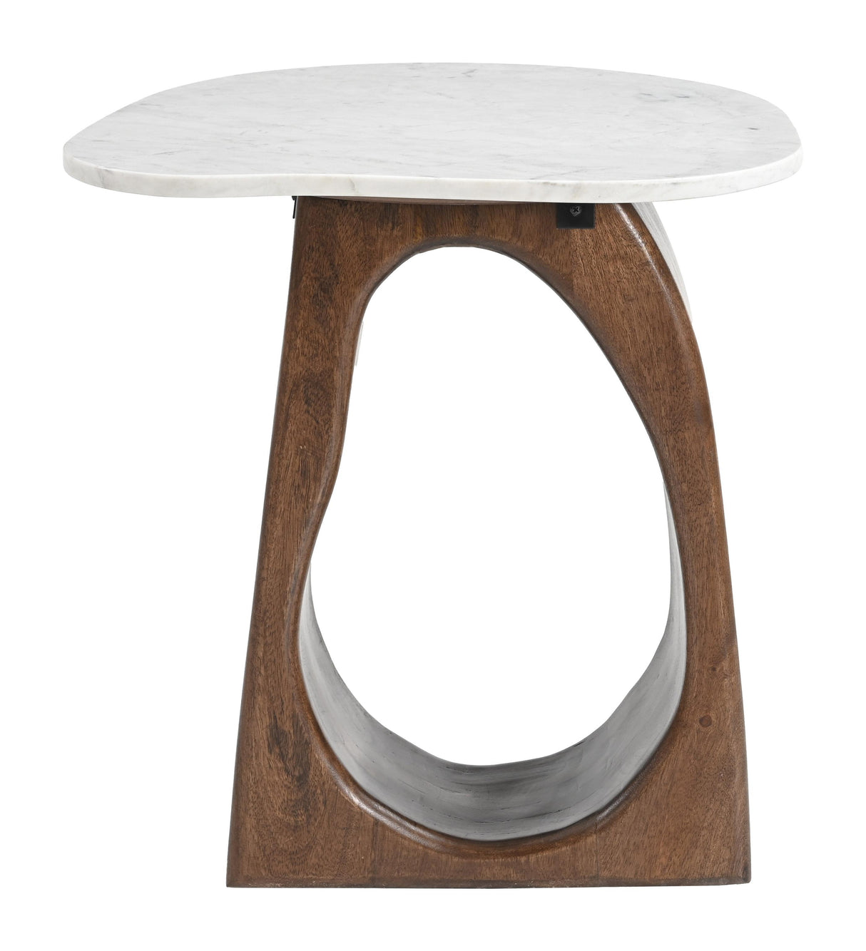 ZUO Vara Side Table White & Walnut