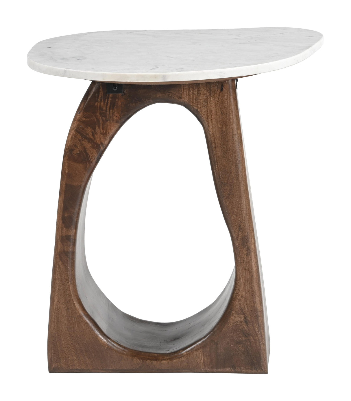 ZUO Vara Side Table White & Walnut
