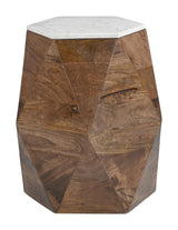 ZUO Bisel Side Table White & Walnut