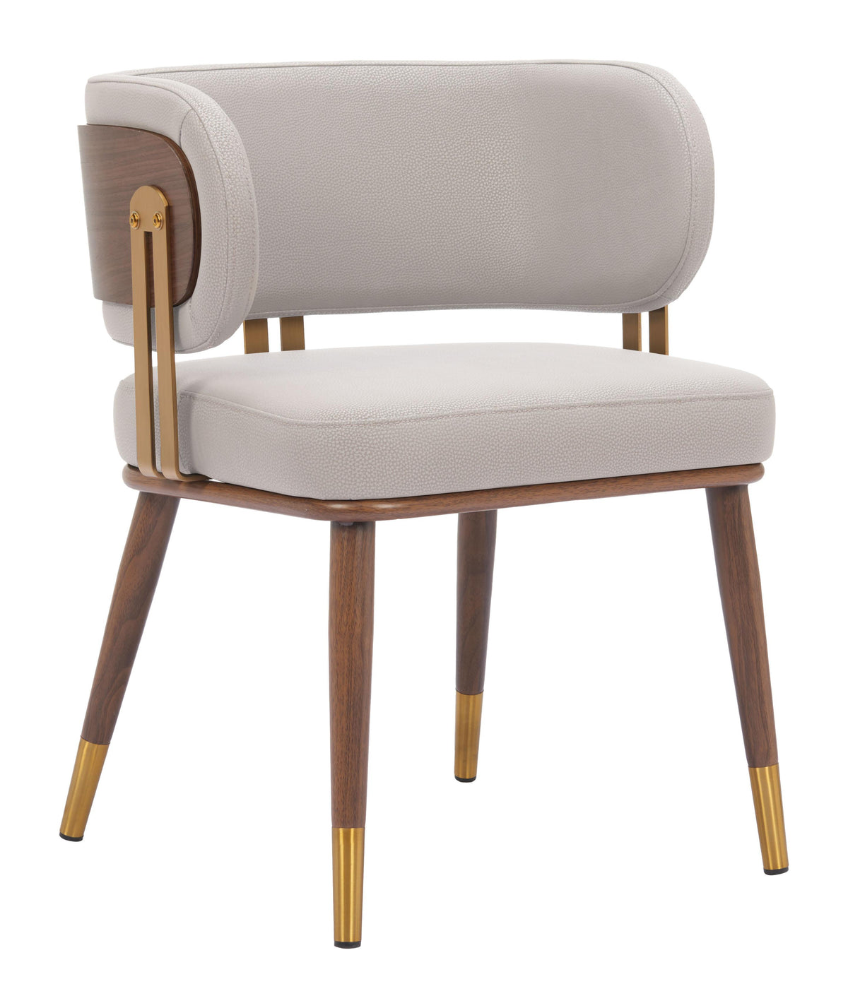 ZUO Brew Dining Chair Beige & Walnut