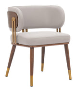 ZUO Brew Dining Chair Beige & Walnut