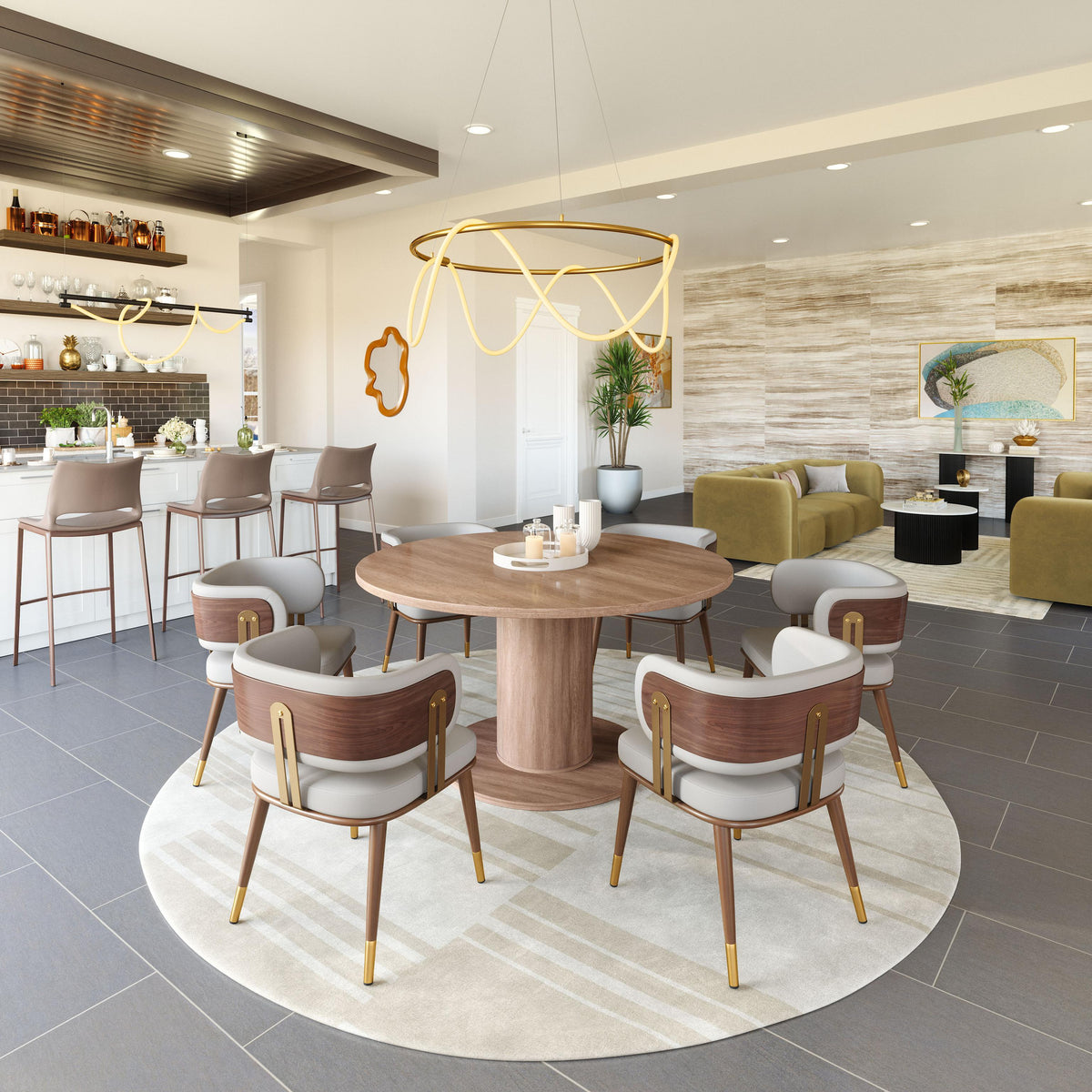 ZUO Brew Dining Chair Beige & Walnut