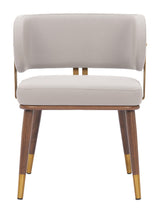 ZUO Brew Dining Chair Beige & Walnut