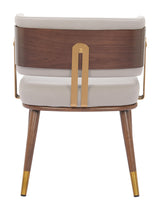 ZUO Brew Dining Chair Beige & Walnut