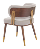 ZUO Brew Dining Chair Beige & Walnut
