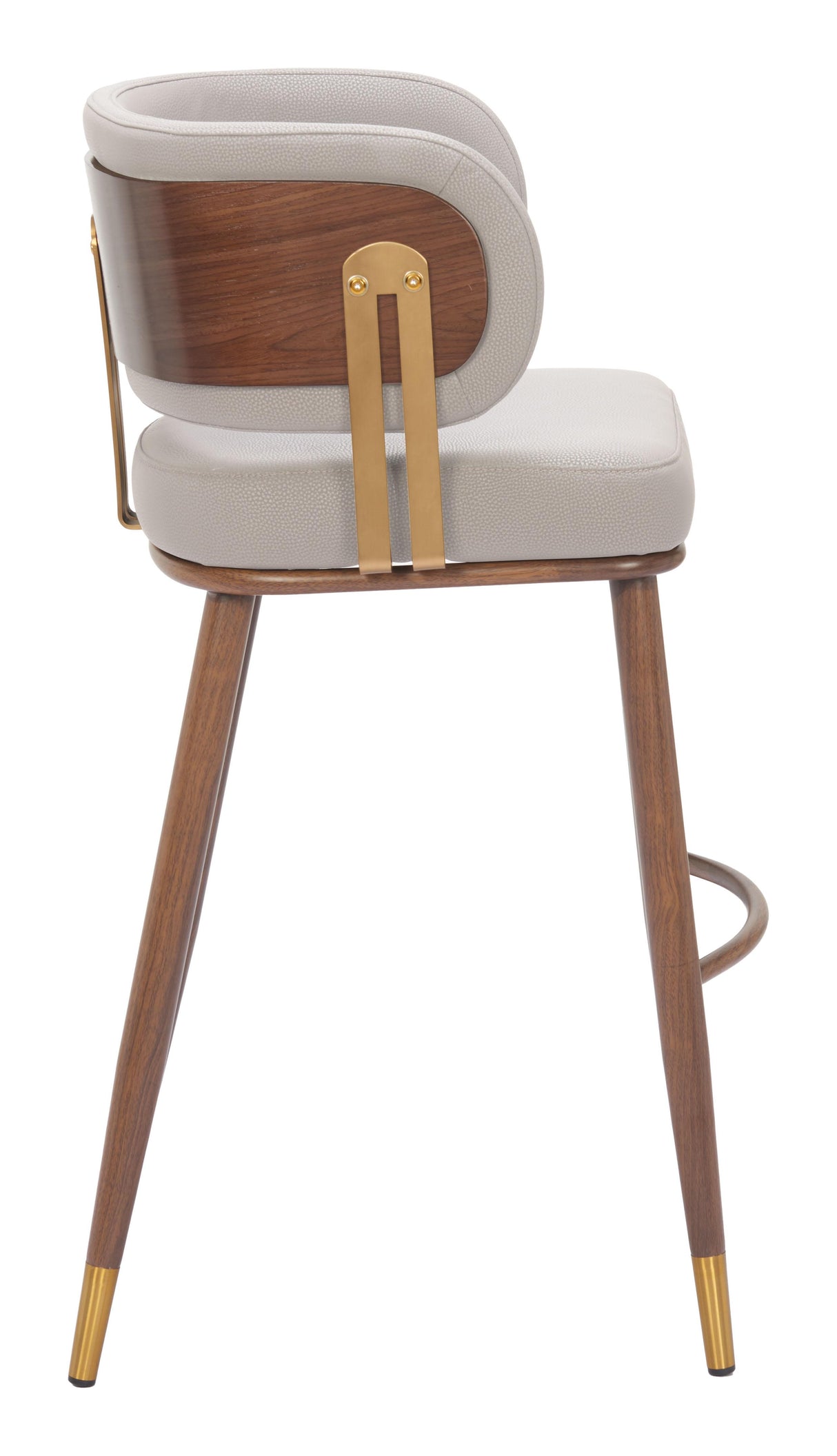 ZUO Brew Barstool Beige & Walnut