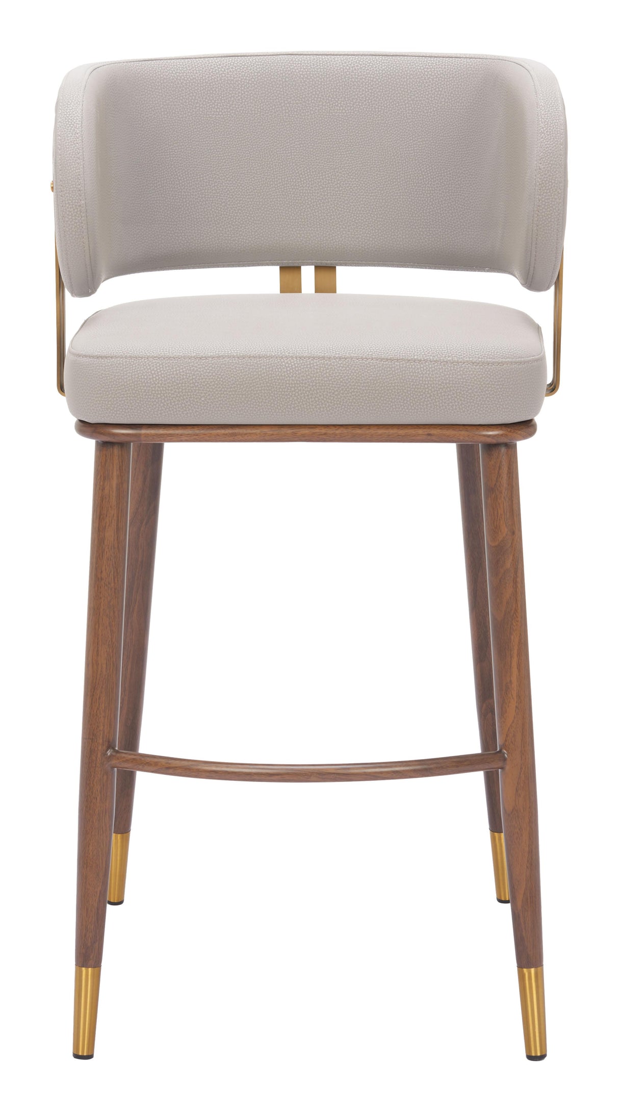 ZUO Brew Barstool Beige & Walnut
