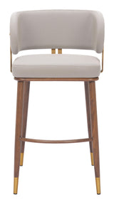 ZUO Brew Barstool Beige & Walnut