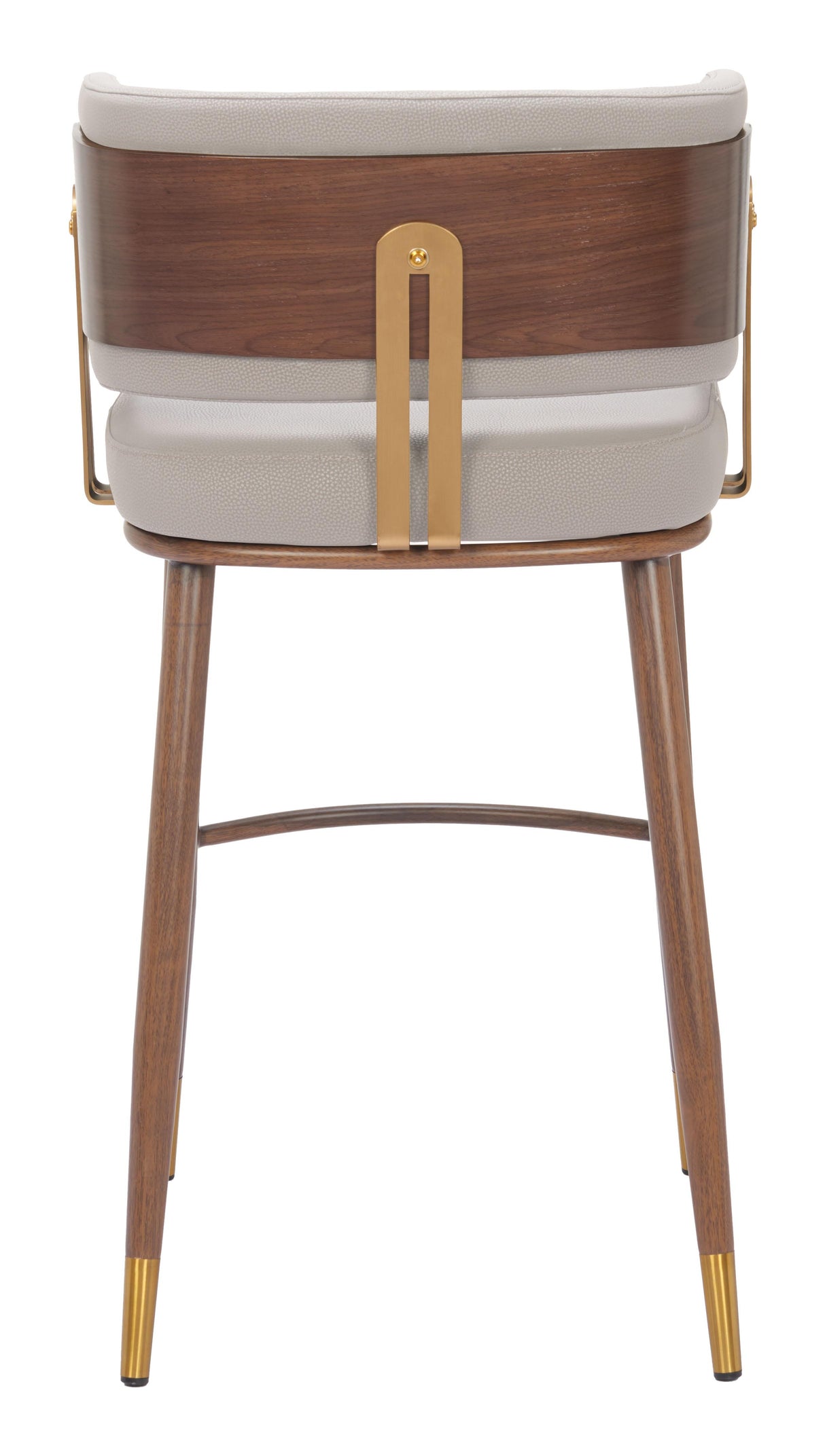 ZUO Brew Barstool Beige & Walnut