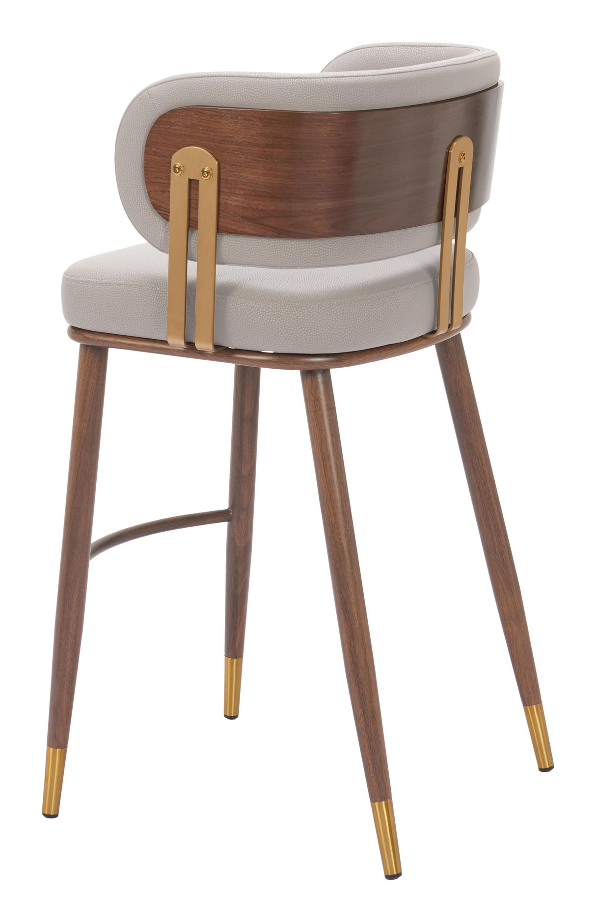 ZUO Brew Barstool Beige & Walnut