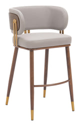 ZUO Brew Barstool Beige & Walnut