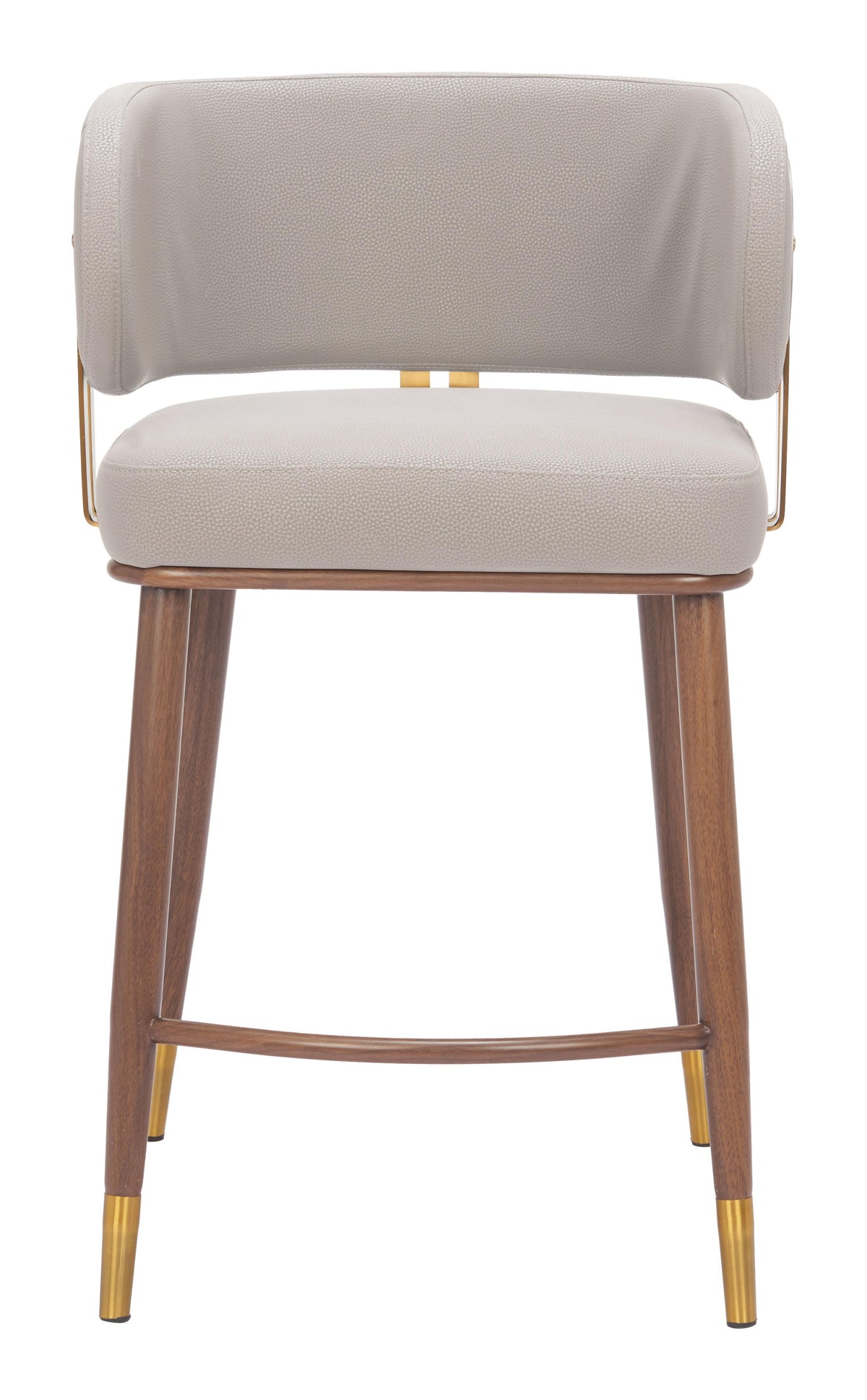 ZUO Brew Counter Stool Beige & Walnut