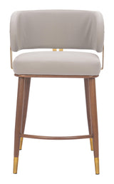 ZUO Brew Counter Stool Beige & Walnut
