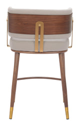 ZUO Brew Counter Stool Beige & Walnut