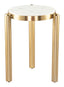 ZUO Noan Side Table White & Gold