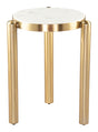 ZUO Noan Side Table White & Gold