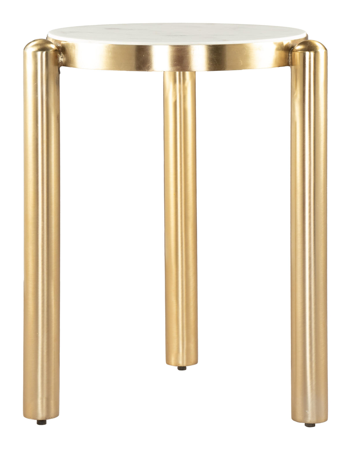 ZUO Noan Side Table White & Gold