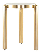 ZUO Noan Side Table White & Gold