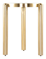 ZUO Noan Side Table White & Gold