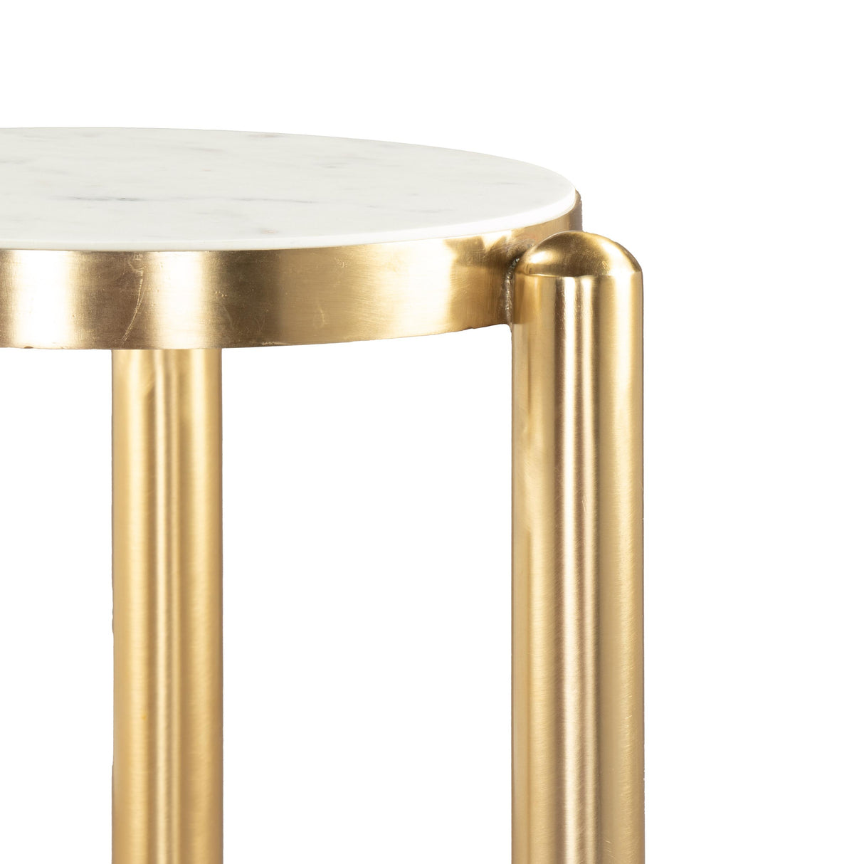 ZUO Noan Side Table White & Gold
