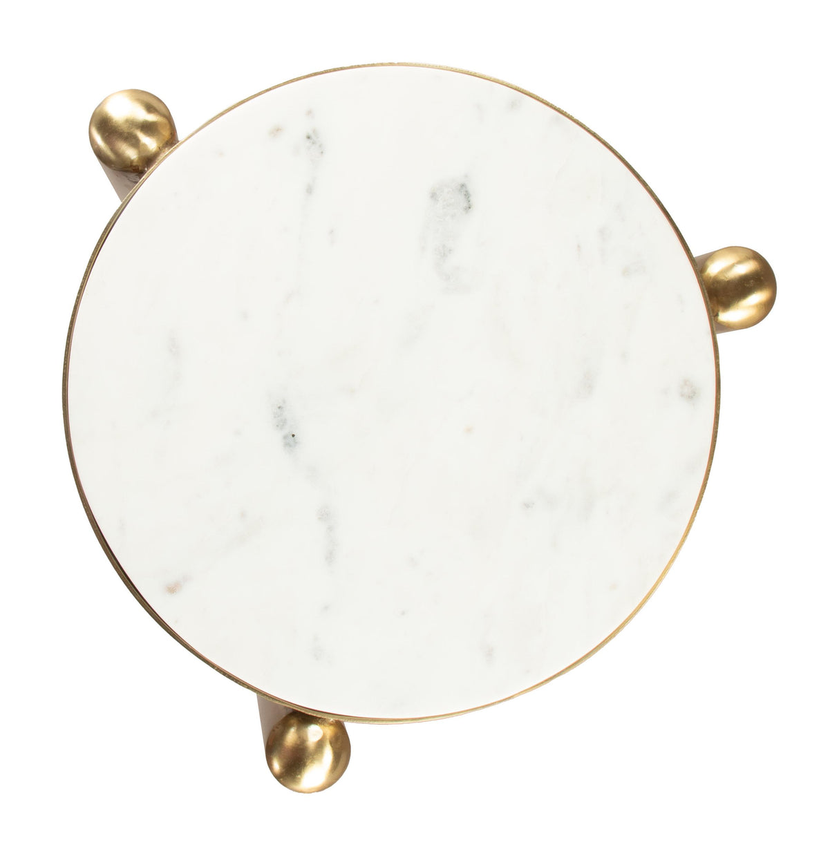 ZUO Noan Side Table White & Gold