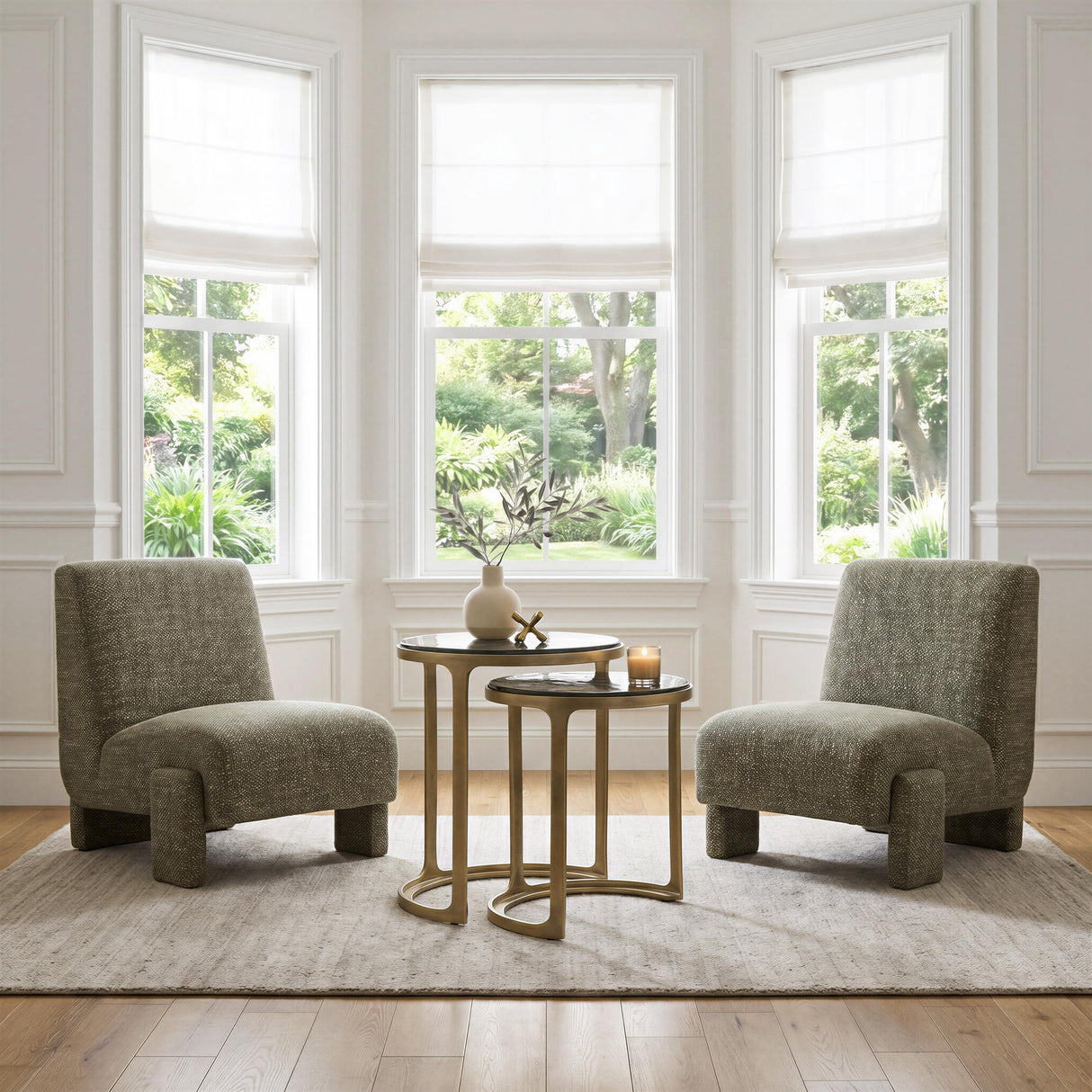 ZUO Orleen Accent Chair Checker Green