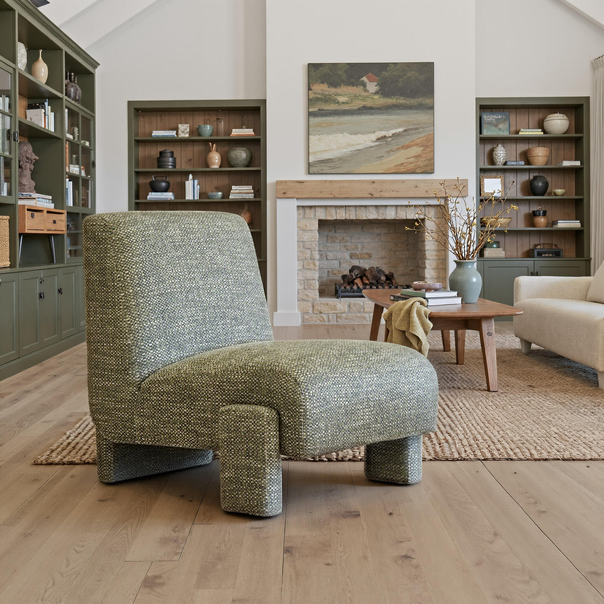 ZUO Orleen Accent Chair Checker Green