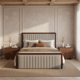ZUO Somune Queen Bed Gray & Walnut