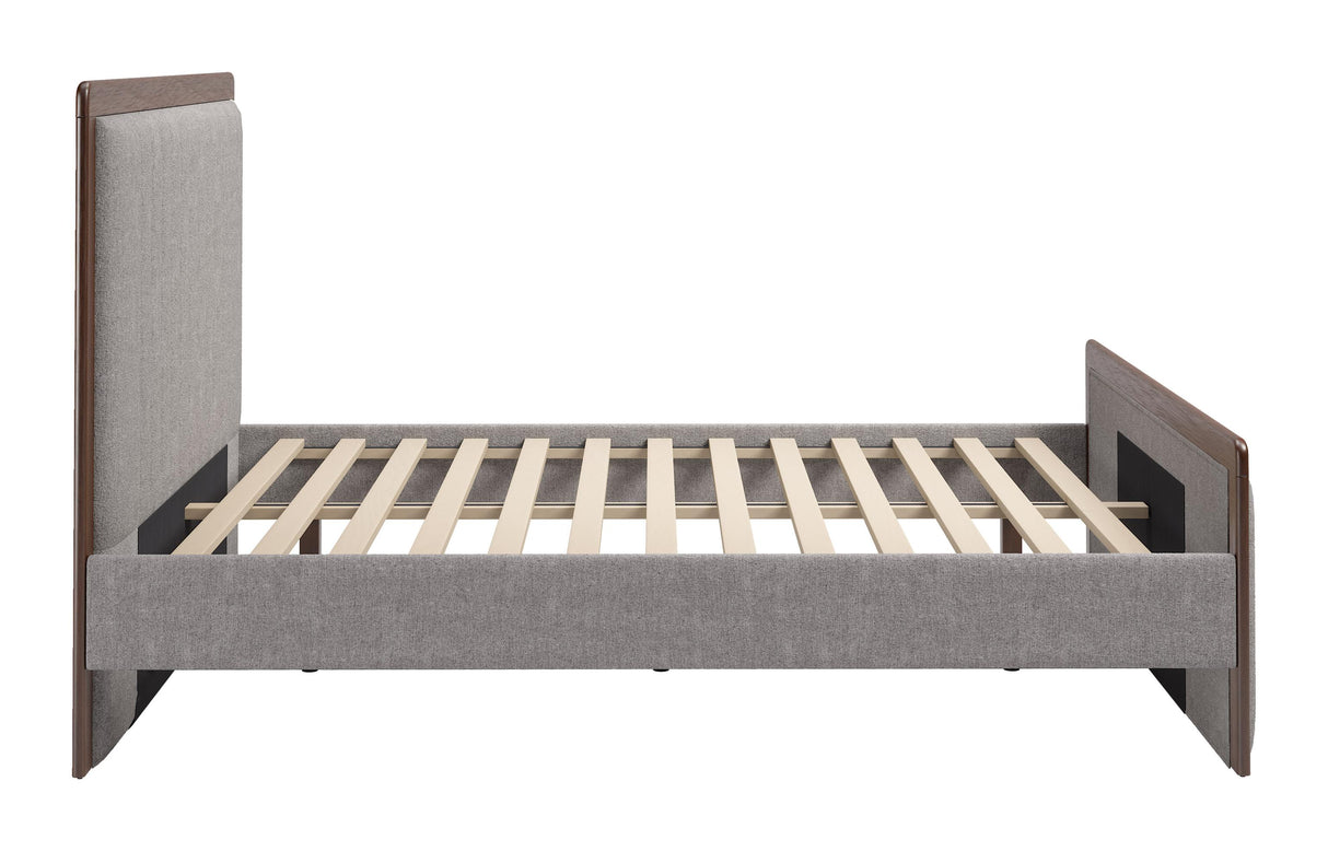 ZUO Somune Queen Bed Gray & Walnut