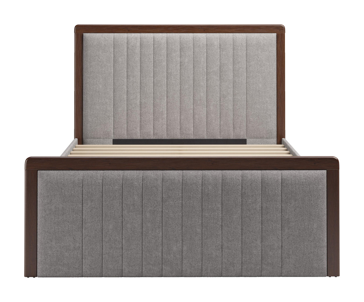 ZUO Somune Queen Bed Gray & Walnut